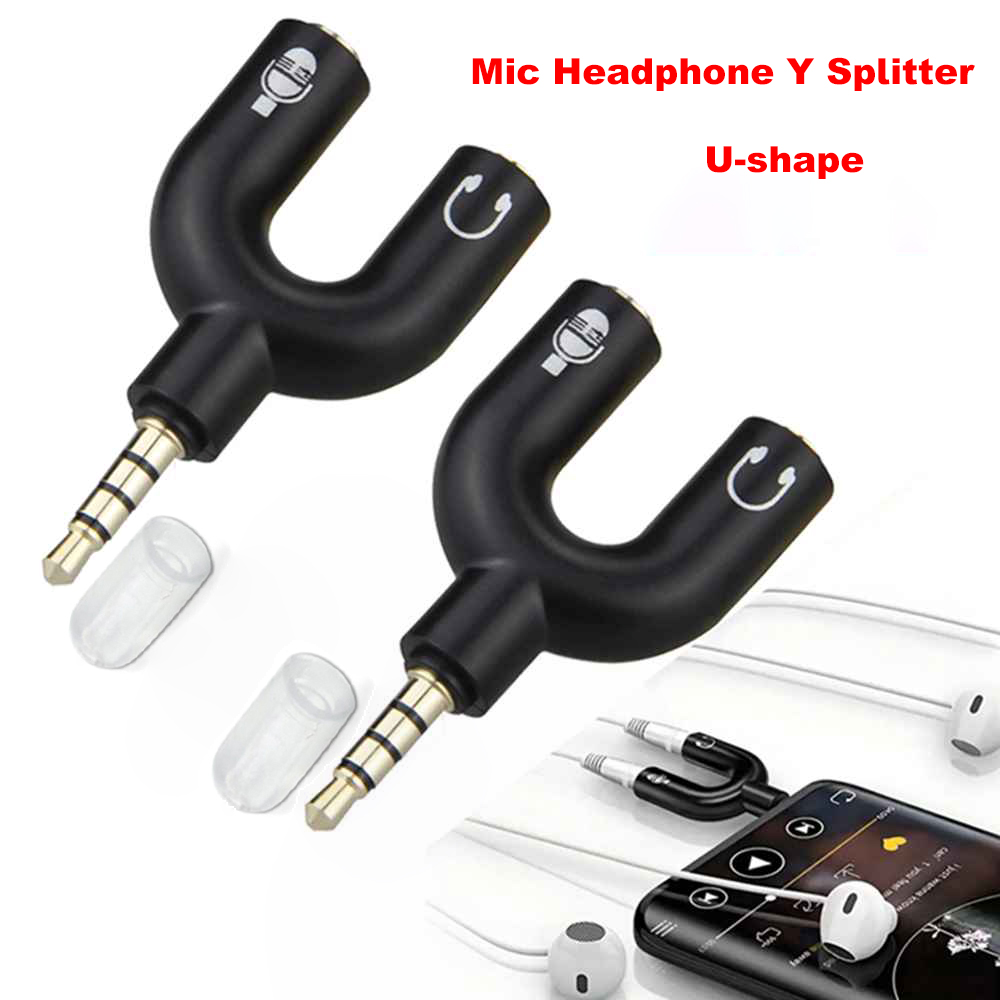 Audio Music Splitter - 3.5mm fone de ouvido microfone divisor