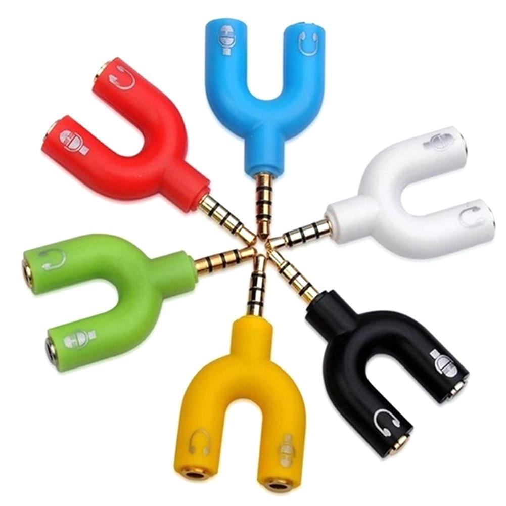 Audio Music Splitter - 1pc duplo 3.5mm tipo u adaptador