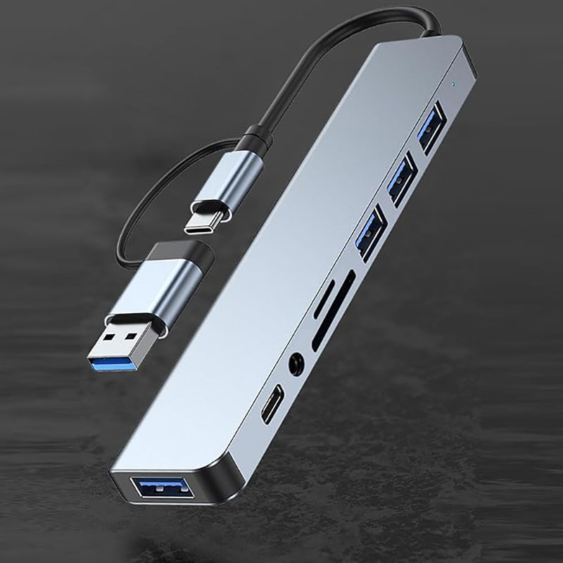 Audio Music Splitter - Hub USB C Divisor USB 8