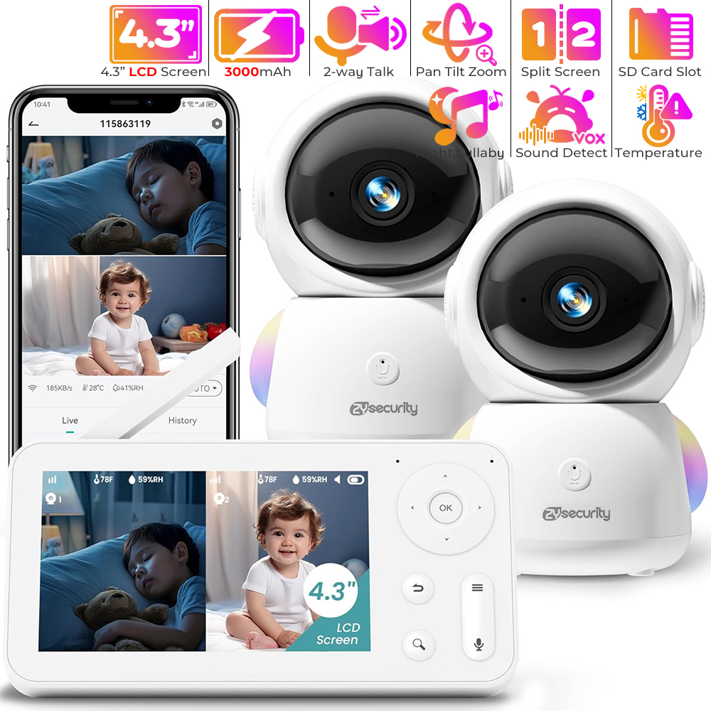 Audio Music Network - Monitor de bebê 2K com 2