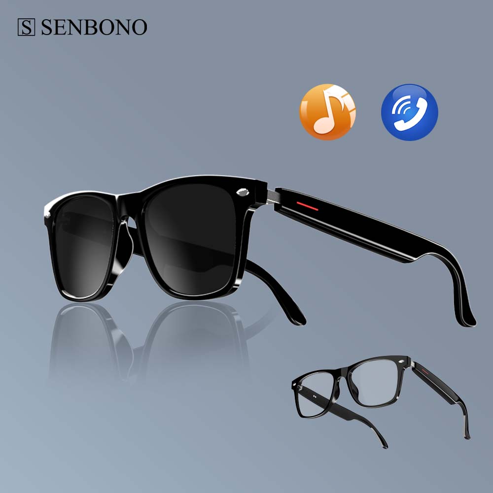 Audio Music Voice - Óculos inteligentes SENBONO E13: lentes de