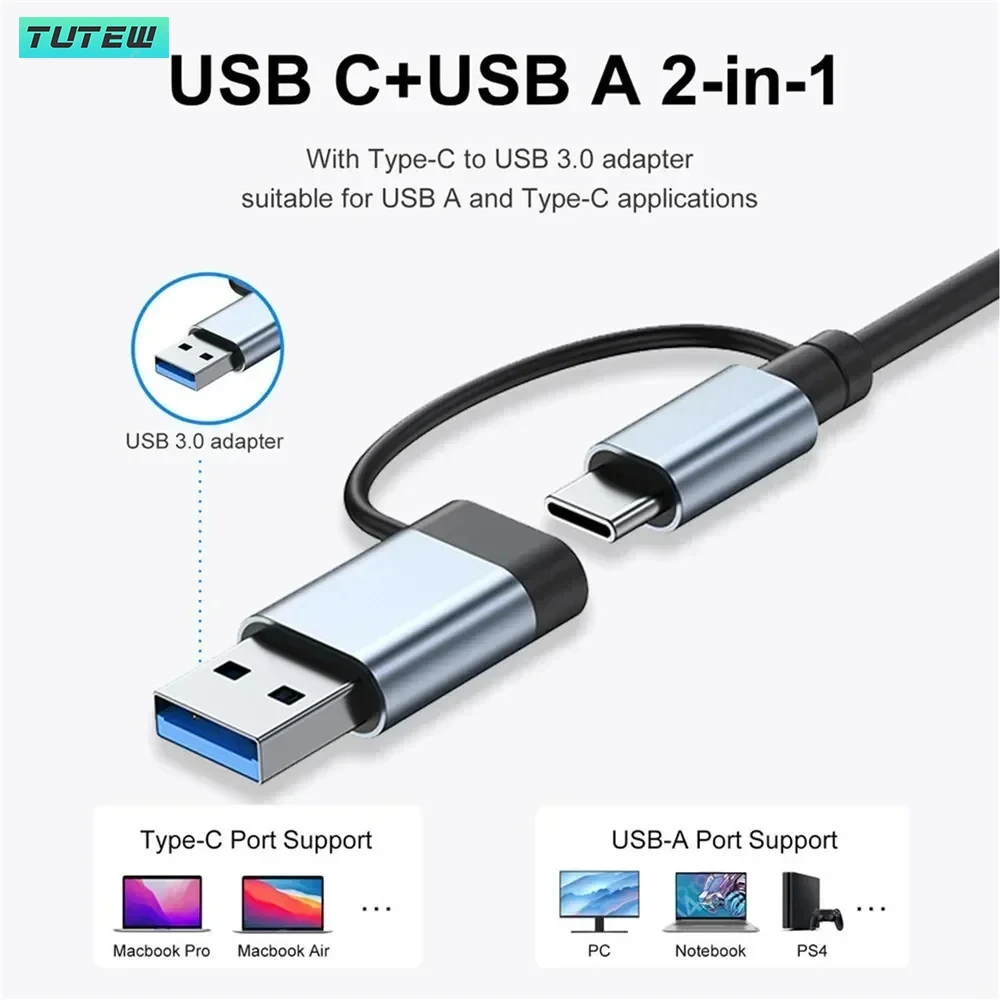 8 em 1 USB C Hub USB Splitter  - Audio Music Splitter avaliação e preço